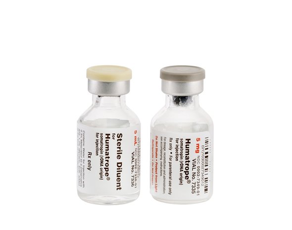Humatrope vial with sterile diluent